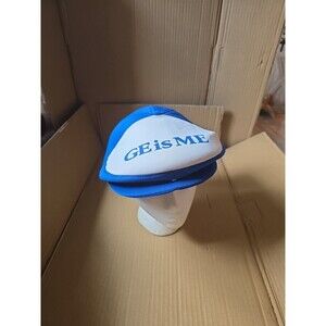 Vintage GE Is Me Golf Hat M/L Foam Snap Cap Snapback Blue White General Electric